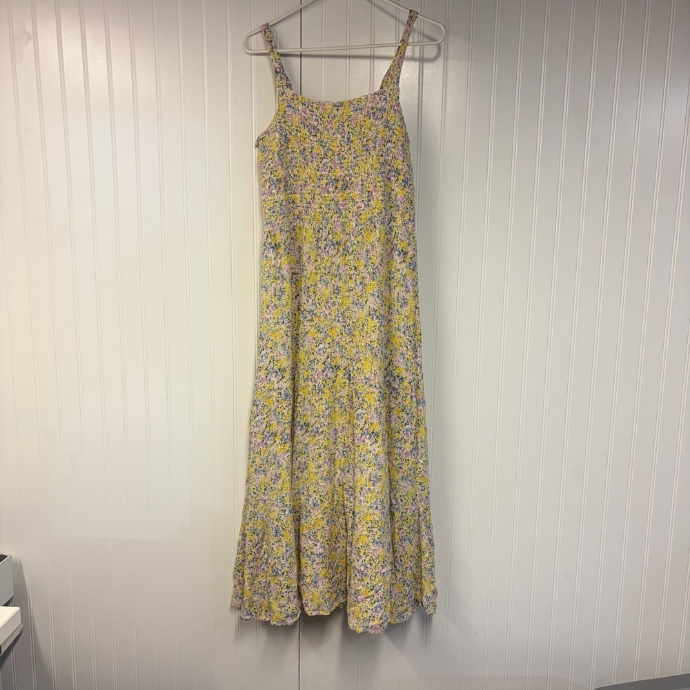 Black Tape Floral Yellow Maxi Dress XL Stretch